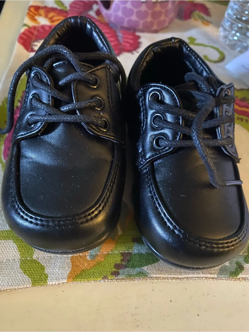 Josmo Black Toddler Lace-Up Dress Shoes
